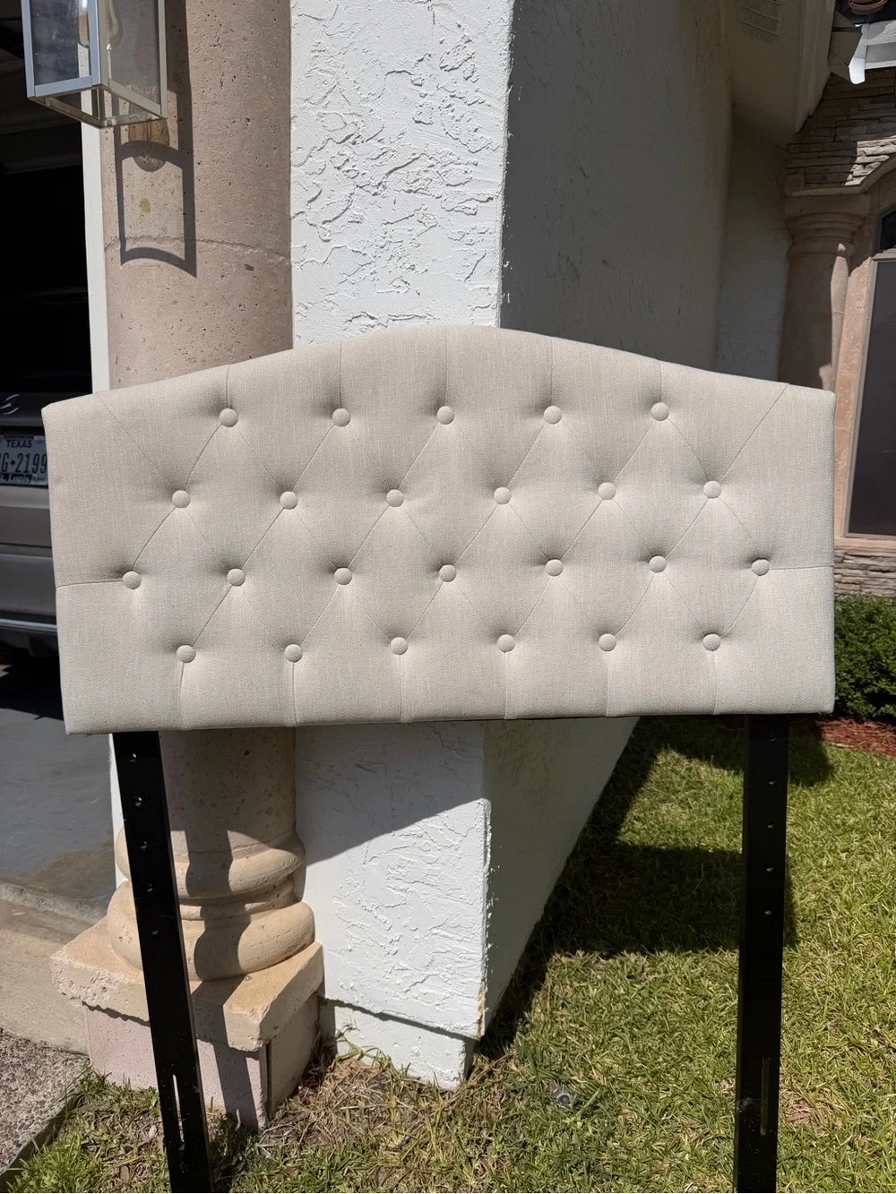 Target Button-Tufted Headboard in Light Beige